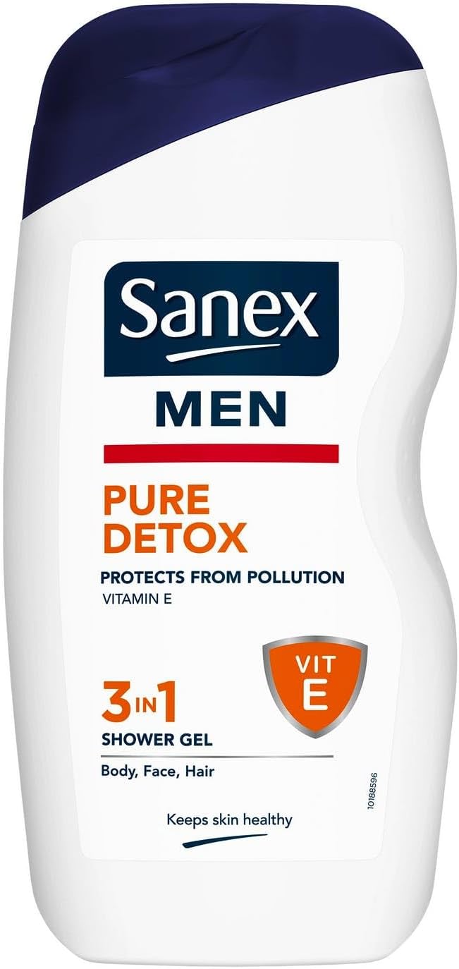 Sanex Shower Gel 500Ml Mens Pure Detox