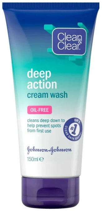 Clean And Clear Deep Action Cream Wash 150Ml Oil Free