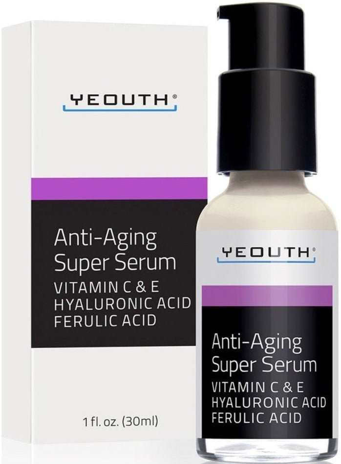 Anti - aging Super Serum, Ferulic Acid,hyaluronic Acid, Vitamin C & E, 1oz - MeStore - Yeouth