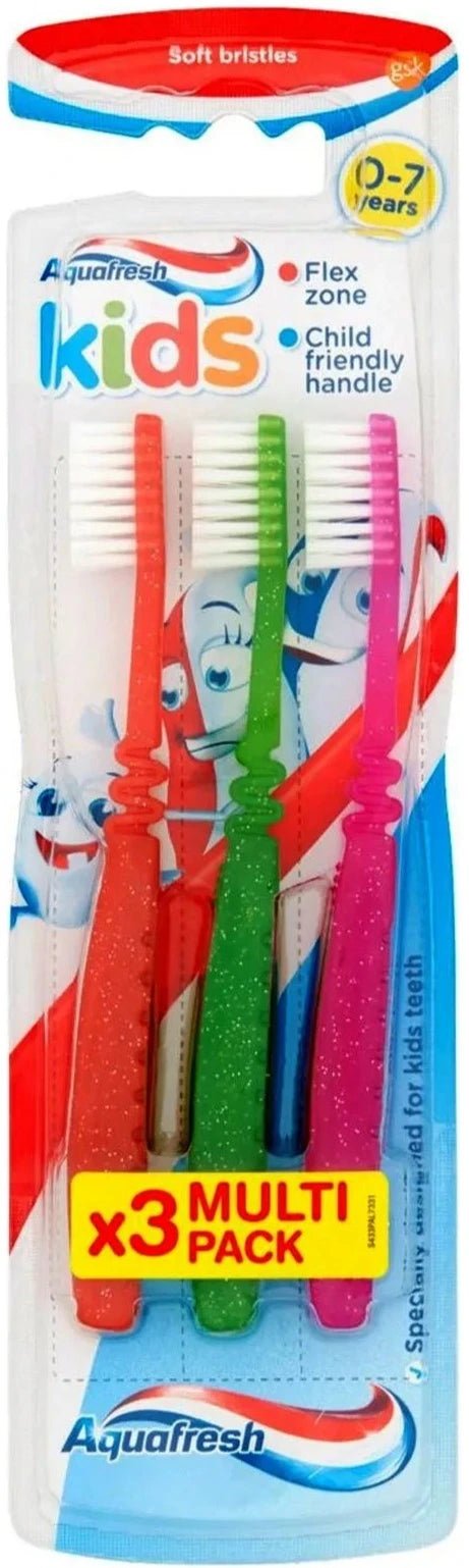 Aquafresh Kids Toothbrush Triple Pack Soft 0 - 7 Years - MeStore - Aquafresh