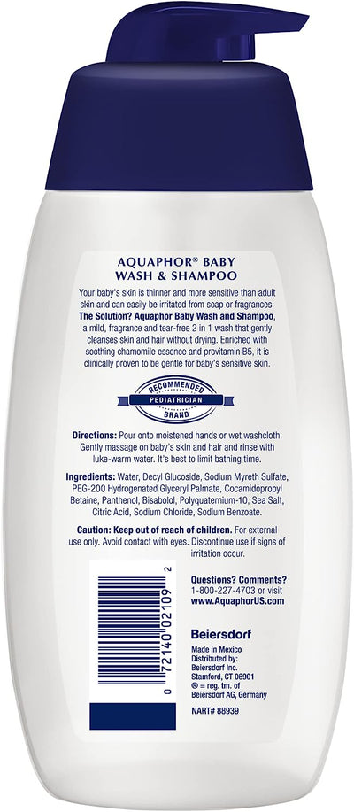 Aquaphor Baby Wash and Shampoo - 16.9 oz - MeStore - Aquaphor