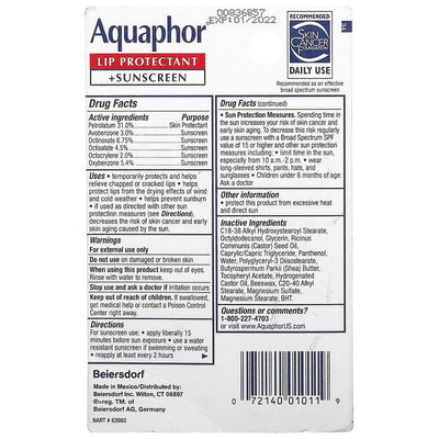 Aquaphor Lip Repair & Protect SPF 30 Stick Blister Card - 0.35 oz - MeStore - Aquaphor