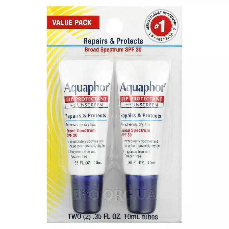 Aquaphor Lip Repair & Protect SPF 30 Tube Blister Card DUAL PACK - 2 - 0.35 oz - MeStore - Aquaphor