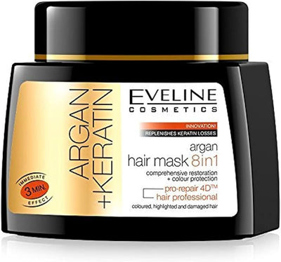 ARGAN + KERATIN ARGAN HAIR MASK 8IN1 300ML - MeStore - Eveline