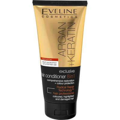 ARGAN + KERATIN EXCLUSIVE HAIR CONDITIONER 8IN1 200 ML - MeStore - Eveline