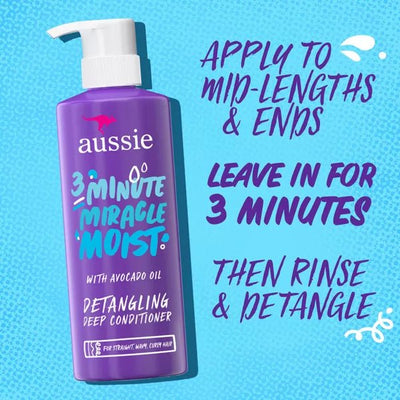 Aussie Miracle Moist with Avocado & Jojoba Oil, Paraben Free 3 Minute Miracle Conditioner - 16.0 fl oz - MeStore - Aussie