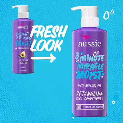 Aussie Miracle Moist with Avocado & Jojoba Oil, Paraben Free 3 Minute Miracle Conditioner - 16.0 fl oz - MeStore - Aussie