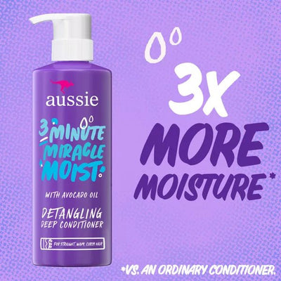 Aussie Miracle Moist with Avocado & Jojoba Oil, Paraben Free 3 Minute Miracle Conditioner - 16.0 fl oz - MeStore - Aussie