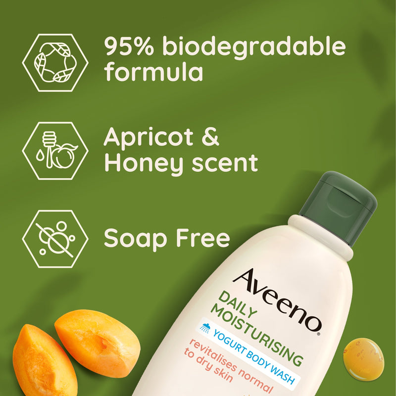 Aveeno Body Wash Daily Moisturising Apricot And Honey 300ml - MeStore - Aveeno