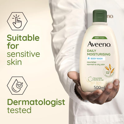 Aveeno Daily Moisturising Body Wash, 500ml - MeStore - Aveeno