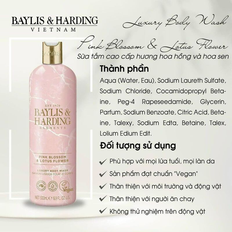 Baylis & Harding Elements Pink Blossom & Lotus Flower 500ml - MeStore - Baylis