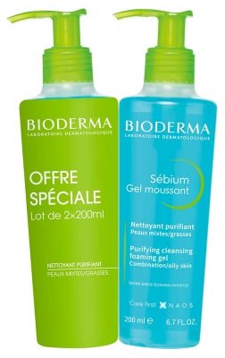 BIODERMA SEBIUM GEL MOUSSANT DUO 200ML - MeStore - BioDerma