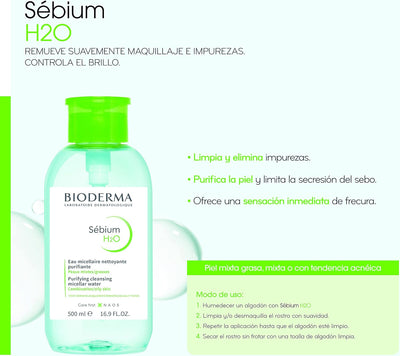 Bioderma Sebium H2o Mu Removing Micelle Solution 500ml - MeStore - BioDerma