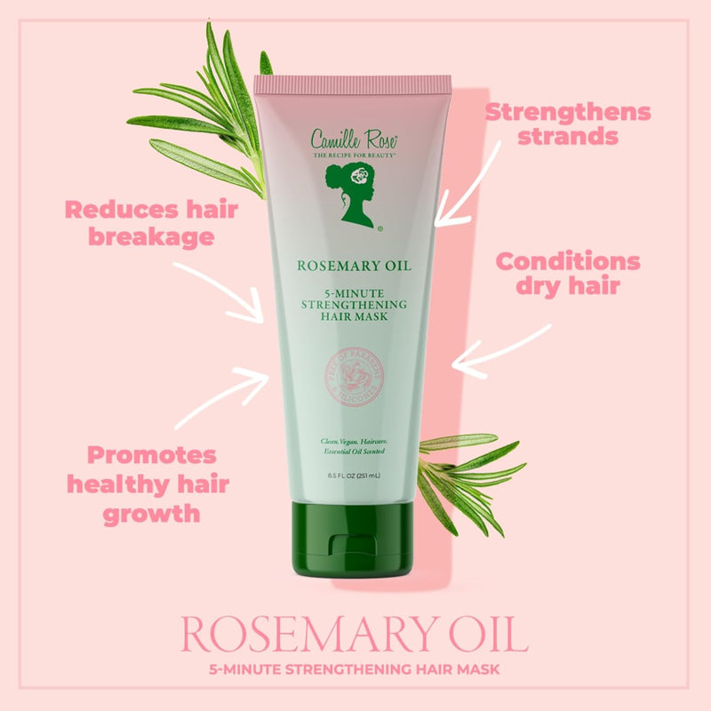 Camille Rose Roseemary Oil 5 Minute Deep Strengthening Mask 8oz - MeStore - Camille Rose