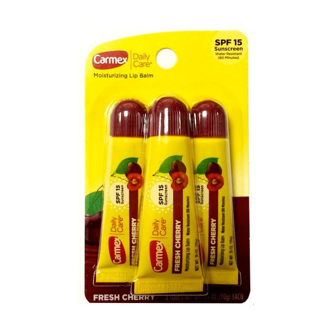 Carmex Daily Care Moisturizing Lip Balm With Spf 15, Cherry 3 Tubes - MeStore - Carmex