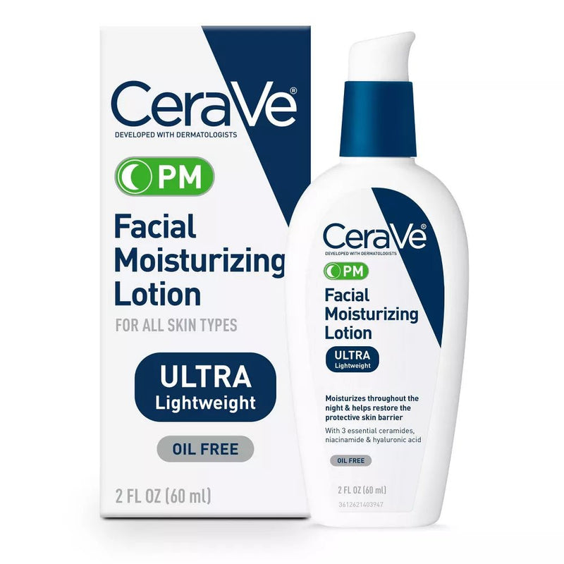 Cerave Face Moisturizer, PM Facial Moisturizing Lotion, Night Cream for Normal to Oily Skin - MeStore - Cerave