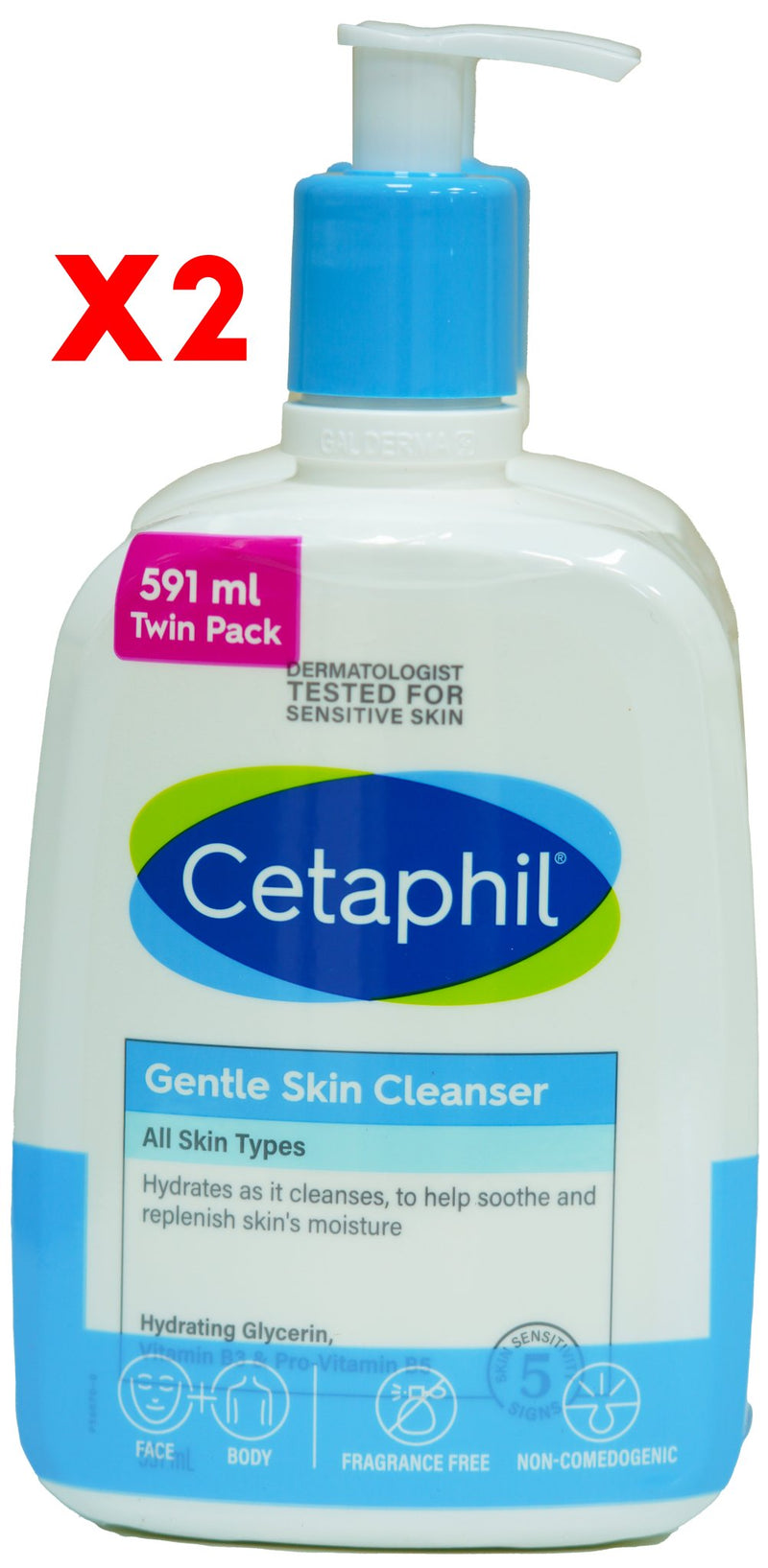 Cetaphil - Gentle Skin Cleanser(Blue) 591ml x 2 - MeStore - Cetaphil