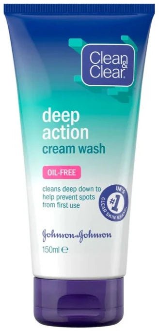 Clean And Clear Deep Action Cream Wash 150Ml Oil Free - MeStore - Clean