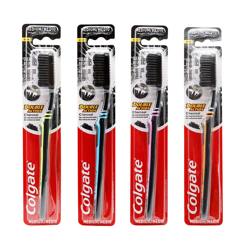 Colgate Double Action Toothbrush Charcoal Medium - MeStore - Colgate