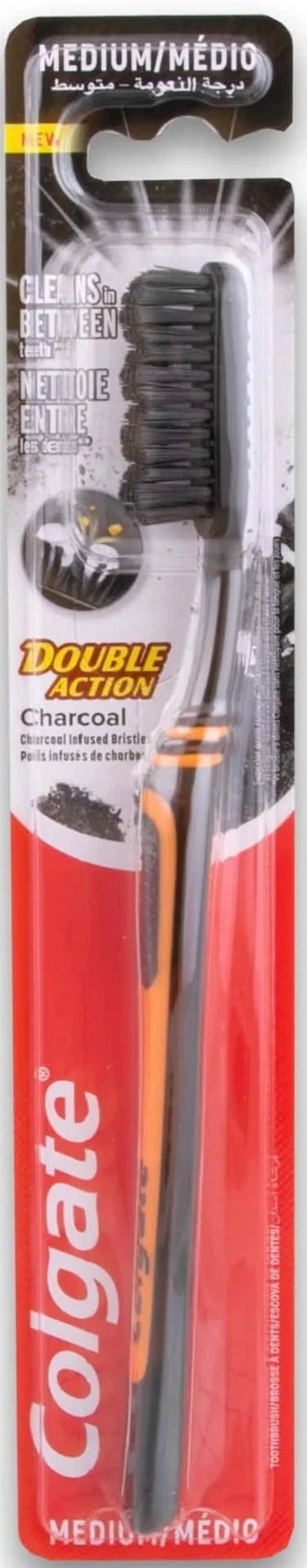 Colgate Double Action Toothbrush Charcoal Medium - MeStore - Colgate