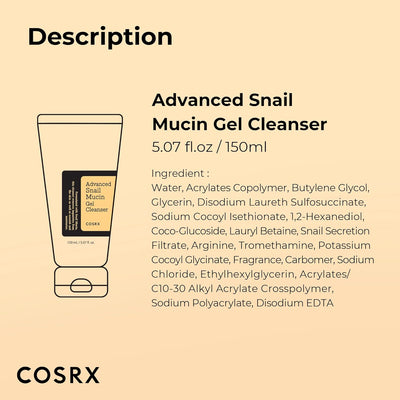 COSRX Advanced Snail Mucin Gel Cleanser 50 mL 해외용 - 50ml - MeStore - COSRX