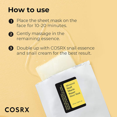 COSRX Advanced Snail Mucin Power Essence Sheet Mask 10ea - MeStore - COSRX