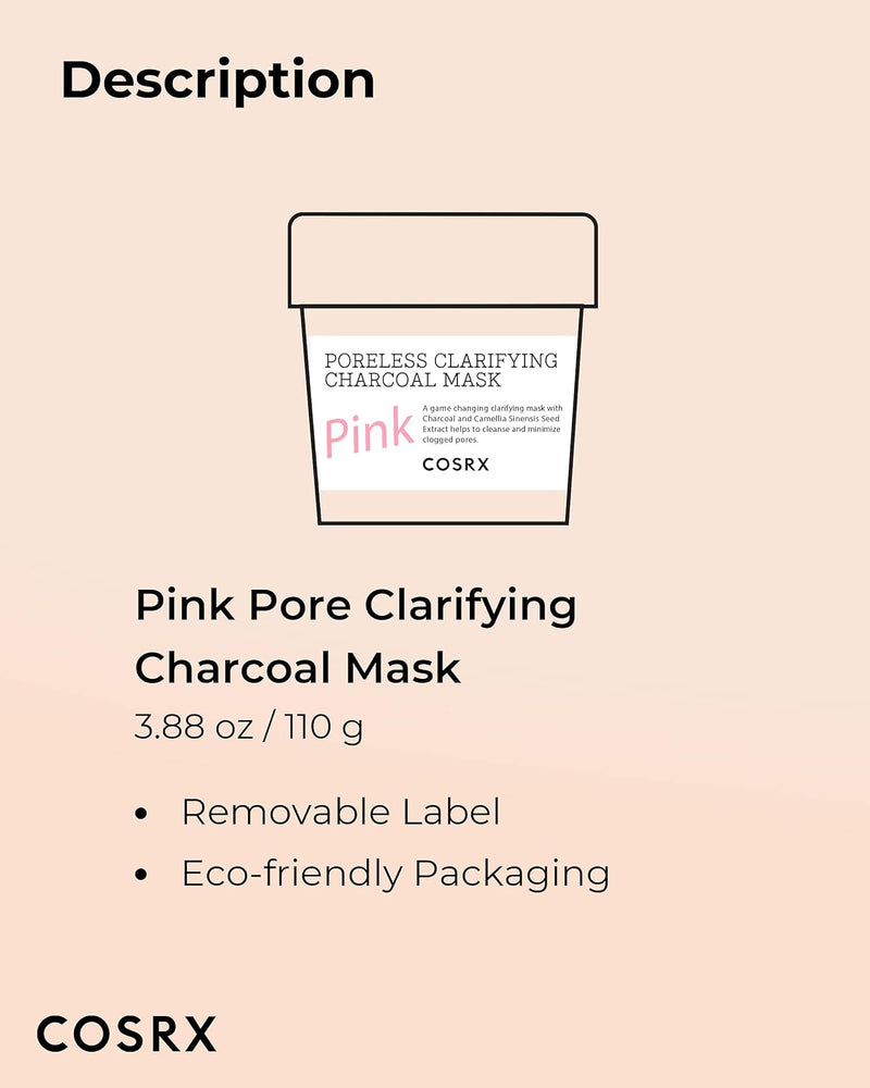 COSRX Poreless Clarifying Charcoal Mask - Pink - 110g - MeStore - COSRX