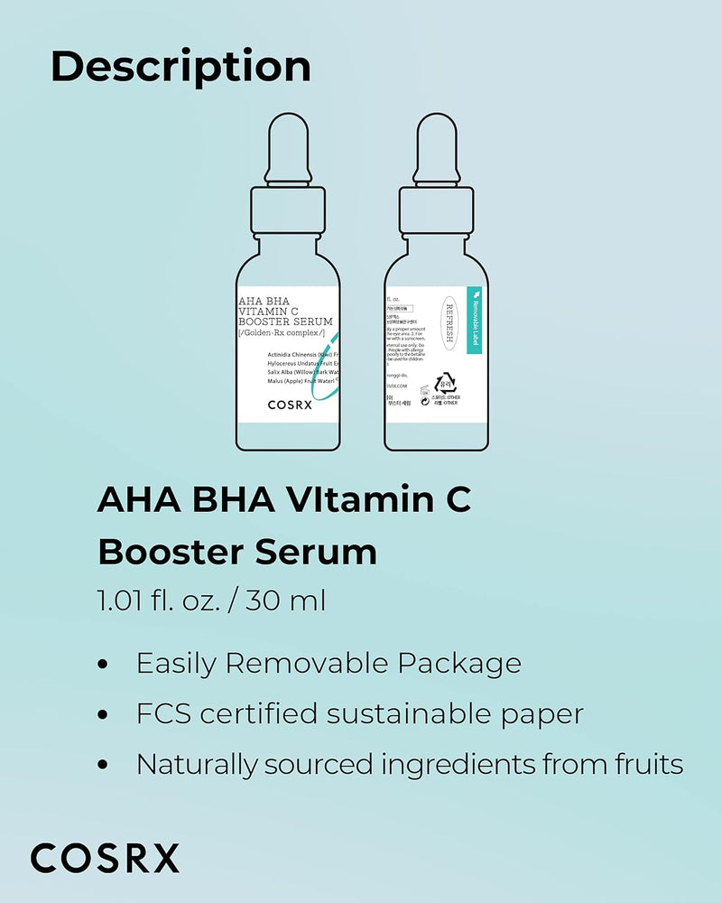 COSRX Refresh AHA BHA VitaminC Booster Serum - 30mL - MeStore - COSRX