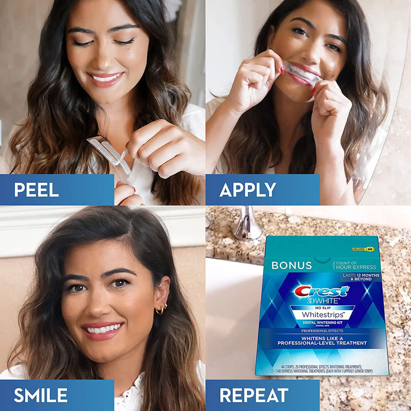 Crest 3D Whitestrips Professional Effects + Bonus 1 Hour Express Whitestrips - MeStore - Crest