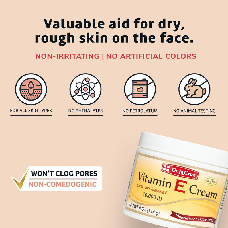 DE LA CRUZ 10,000 IU VITAMIN E CREAM 4 oz. - MeStore - DE LA CRUZ