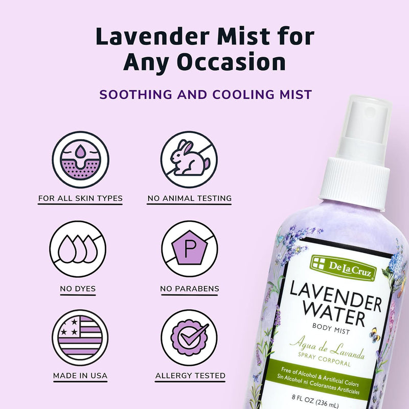 DE LA CRUZ LAVENDER WATER SPRAY 8 fl. oz. - MeStore - DE LA CRUZ