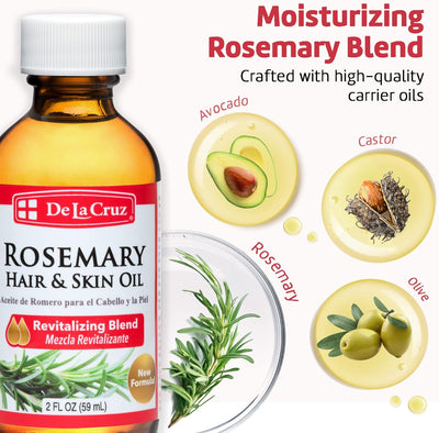 De La Cruz, Rosemary Hair & Skin Oil, 8 fl oz (236 ml) - MeStore - DE LA CRUZ