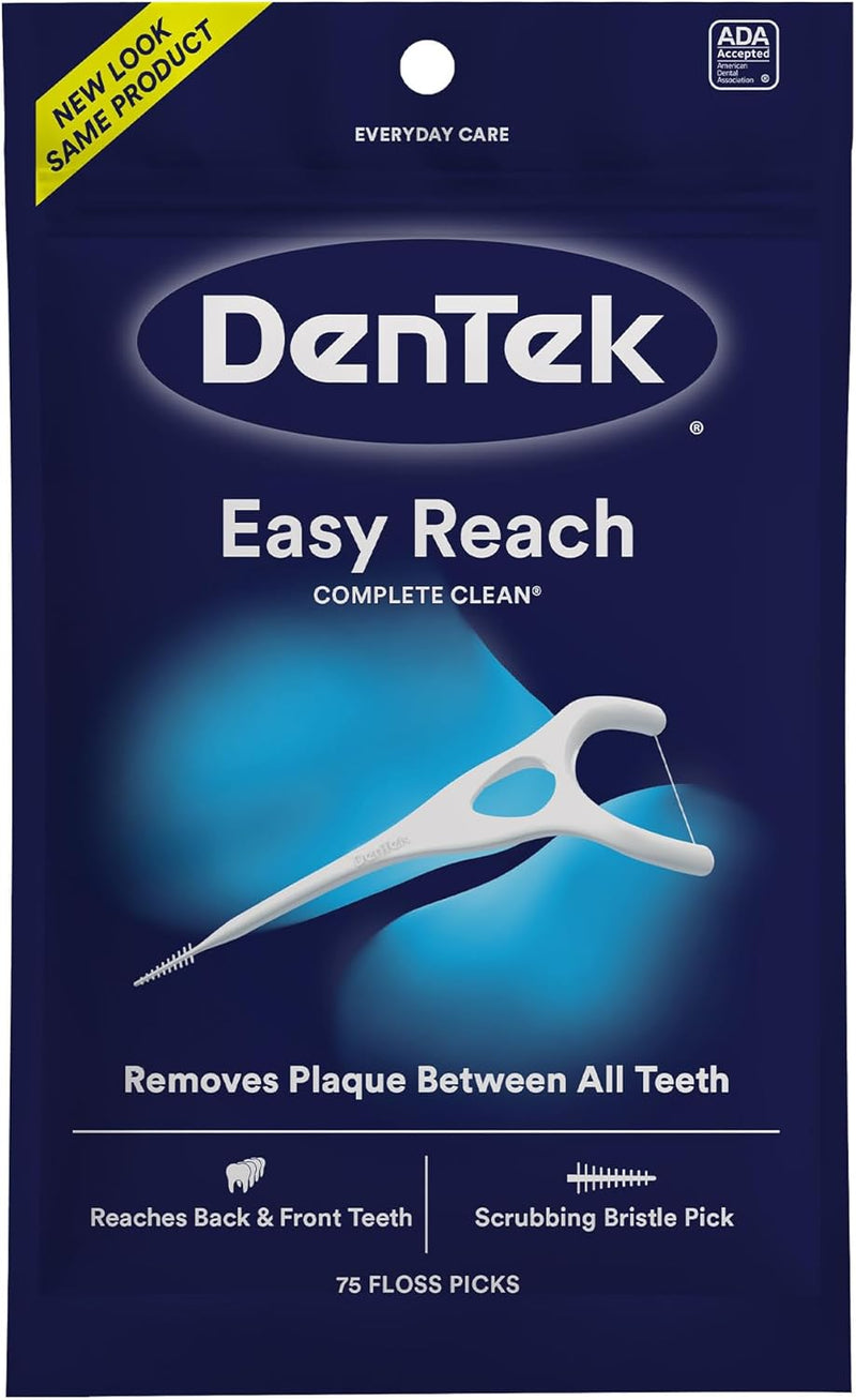 DenTek Complete Clean Easy Reach Floss Picks, No Break & No Shred Floss, 75 Count - MeStore - Dentek