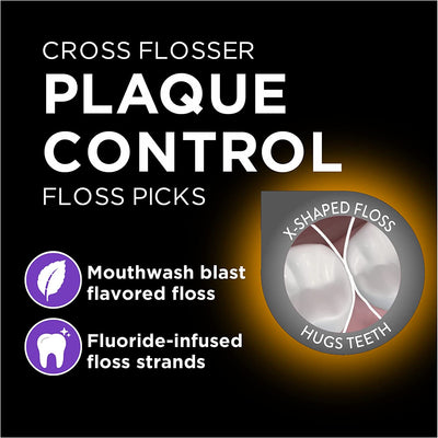 DenTek Cross Flosser Plaque Control Floss Picks, X - Shaped Floss, 75 Count - MeStore - Dentek