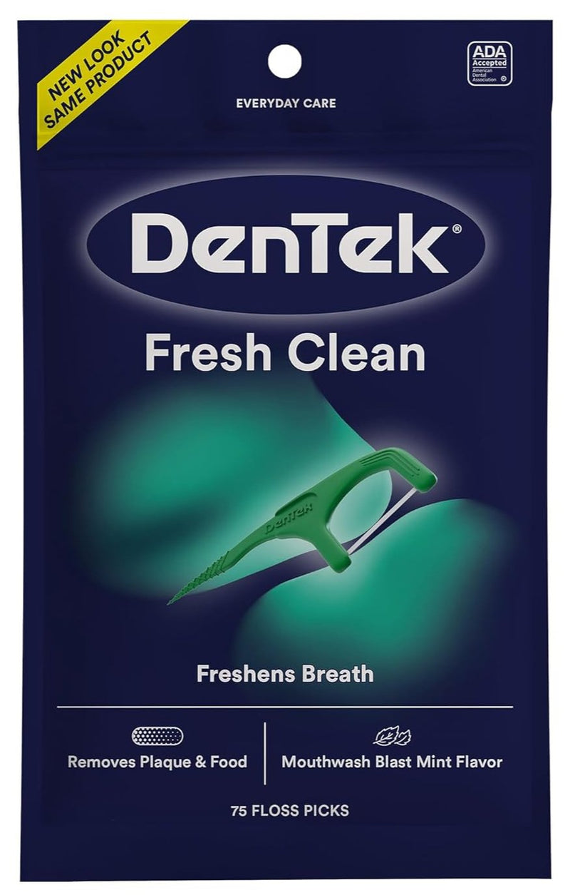 DenTek Fresh Clean Floss Picks, For Extra Tight Teeth, 75 Count - MeStore - Dentek