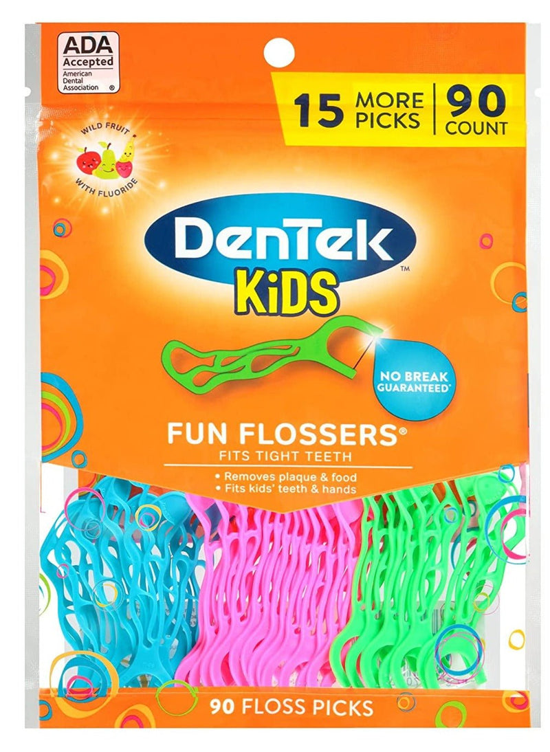 DenTek Kids Fun Flossers, Wild Fruit, 90 Count - MeStore - Dentek