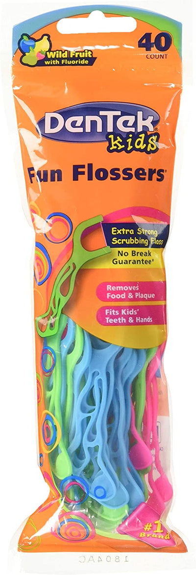 DenTek Kids Fun Flossers, Wild Fruit Flavor, 40 Each (Pack of 6) - MeStore - Dentek