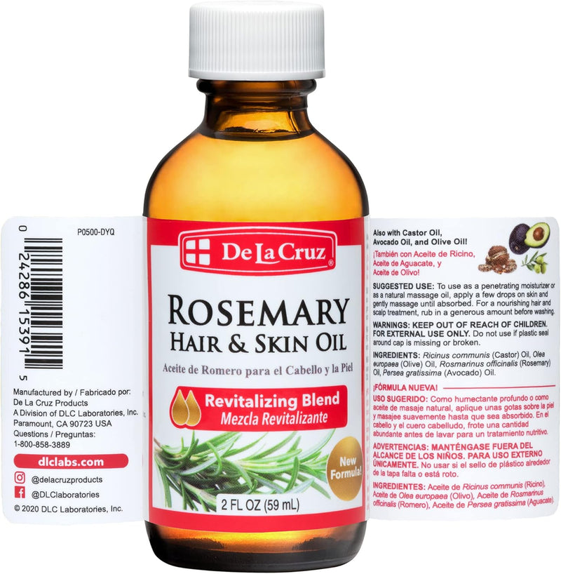 E0332 - DE LA CRUZ® OIL OF ROSEMARY BLEND FOR SKIN & HAIR 2 fl. oz. - MeStore - DE LA CRUZ