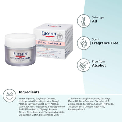 Eucerin Q10 Anti - Wrinkle Sensitive Skin Creme - 1.7 oz. - MeStore - Eucerin