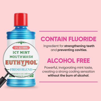 Euthymol Mouth Wash 500ml Icy Mint 0% Alcohol - MeStore - Euthymol