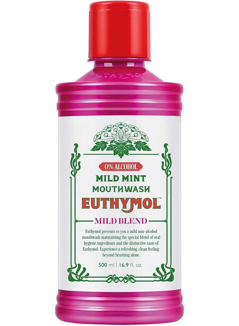 Euthymol Mouth Wash 500ml Mild Mint 0% Alcohol - MeStore - Euthymol