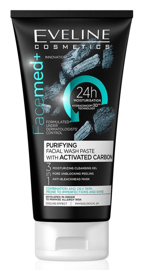 EVELINE Facemed+ Purifying Facial Wash Paste with Activated Carbon 150ml - MeStore - Eveline