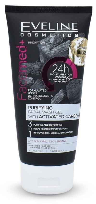 FACEMED PURIFYING FACIAL WASH GEL WITH ACTIVATED CARBON 150ML - MeStore - Eveline