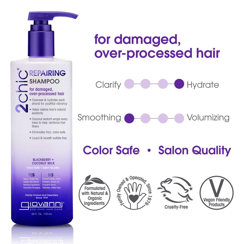 GIOVANNI 2chic Ultra - Repairing Shampoo - For Damaged, Over - Processed Hair 710ml - MeStore - Giovanni