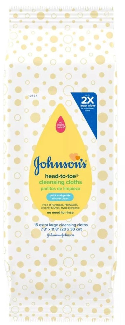 Johnson - head - to - toe® Cleansing Cloths Extra - Large 15 ct. - MeStore - Johnson's