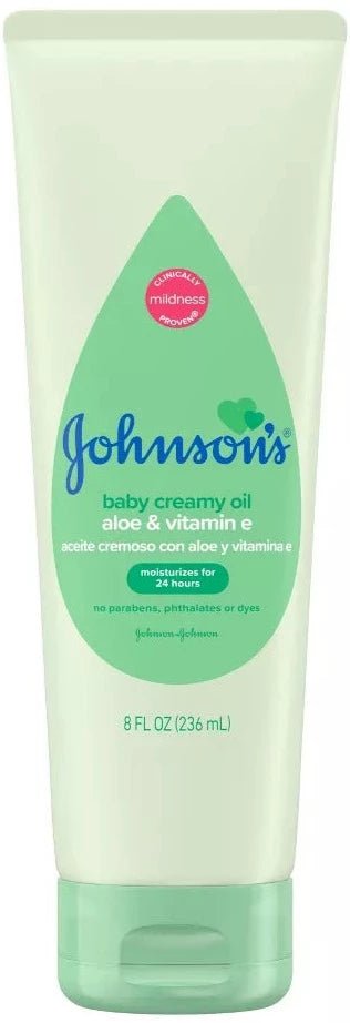 Johnson's Baby Creamy Body Oil with Aloe & Vitamin E for Delicate Skin, Hypoallergenic - 8 fl oz - MeStore - Johnson's