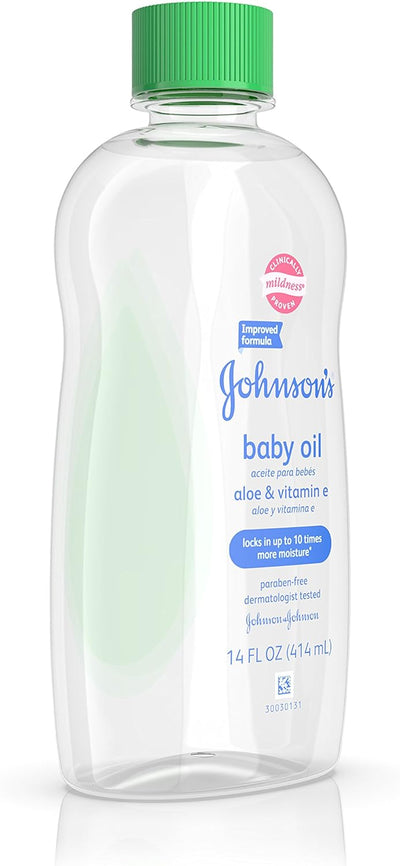 Johnson's Baby Oil, Aloe Vera and Vitamin E, 14 Fl Oz - MeStore - Johnson's