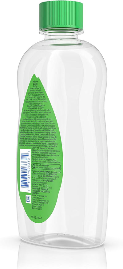 Johnson's Baby Oil, Aloe Vera and Vitamin E, 14 Fl Oz - MeStore - Johnson's