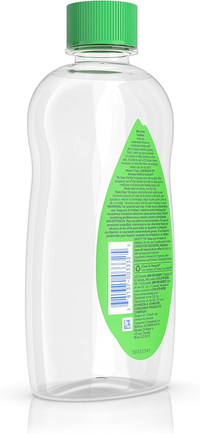 Johnson's Baby Oil, Aloe Vera and Vitamin E, 14 Fl Oz - MeStore - Johnson's