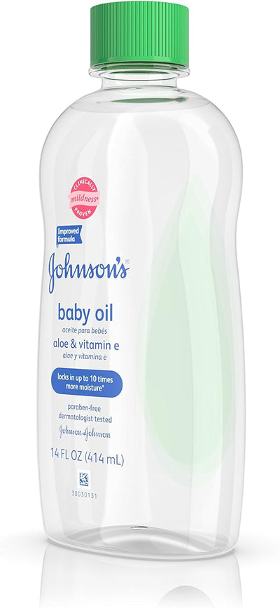 Johnson's Baby Oil, Aloe Vera and Vitamin E, 14 Fl Oz - MeStore - Johnson's